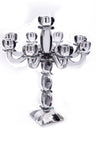crystal and sterling silver 9-branch candelabra with faceted cups