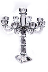 #16421 Candelabra Crystal and Sterling Silver 9 Branches