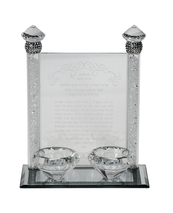 Crystal & Stone Candlestick for Tea light candles | Judaica Square Lakewood