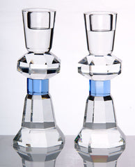 Candle Stick Crystal with blue accent