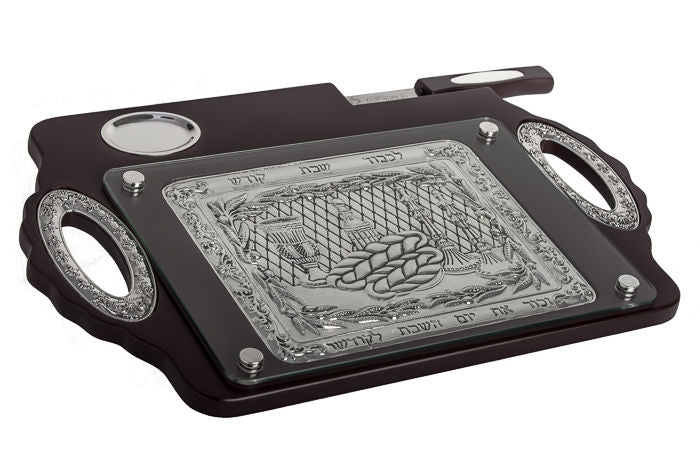 Challah Board with Knife Rectangle | Judaica Square Lakewood