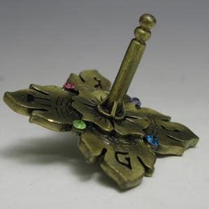Jeweled Dreidel with Antigue Finish and Stones | Judaica Square Lakewood