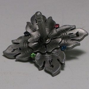 Jeweled Dreidel with Pewter Finish and Stones | Judaica Square Lakewood