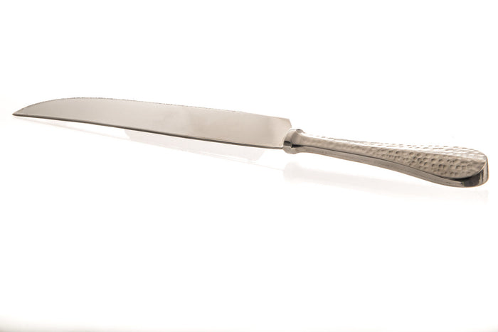 Challah Knife Hammered Stainless Steel | Judaica Square Lakewood