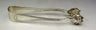 Sterling silver ice tong with smooth lined arms and textured claw-style grips