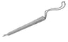 Six-inch hammered stainless steel yad with a tapered square shaft, pointing hand and hanging chain