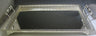 Large silver plated tray with pierced gallery sides, bead-bar handles and a mirror-bright base