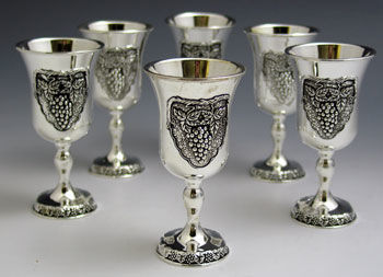 Liquor Cups Set of 6 Silver Plated | Judaica Square Lakewood