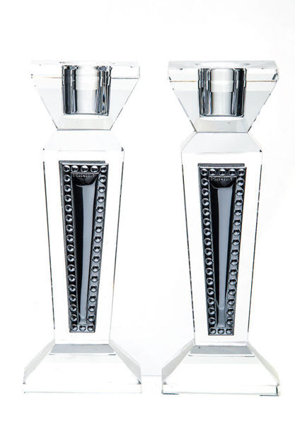 Crystal & Sterling Candlestick — alternate view | Judaica Square Lakewood