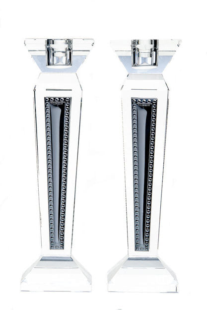 Crystal & Sterling Candlestick — alternate view | Judaica Square Lakewood