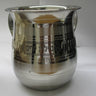 Nickel finished two handled washing cup with a smooth undecorated body