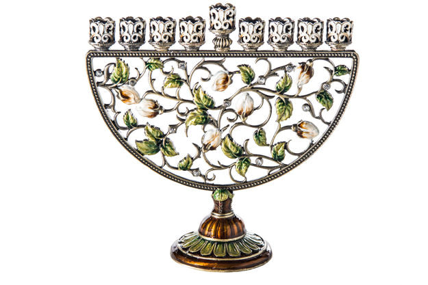 Jeweled Menorah Multicolor — alternate view | Judaica Square Lakewood