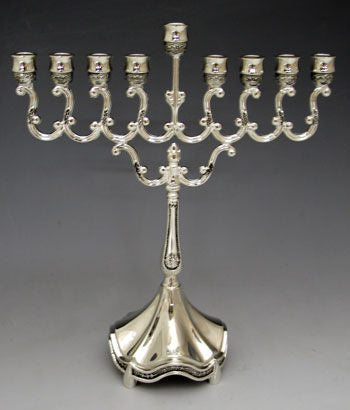 Silver Plated Menorah | Judaica Square Lakewood