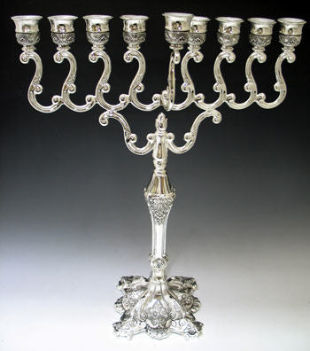 Silver Plated Menorah | Judaica Square Lakewood