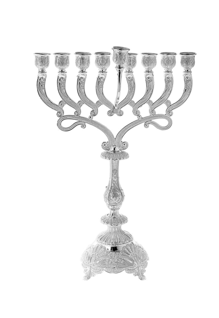 Silver Plated Menorah | Judaica Square Lakewood