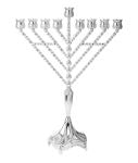 Silver Plated Menorah — detail | Judaica Square Lakewood