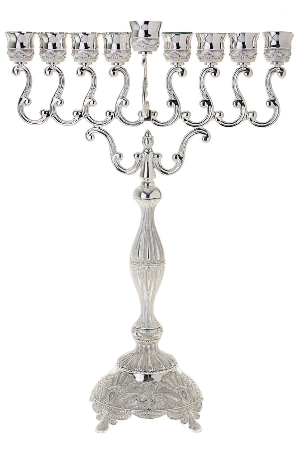 Silver Plated Menorah | Judaica Square Lakewood