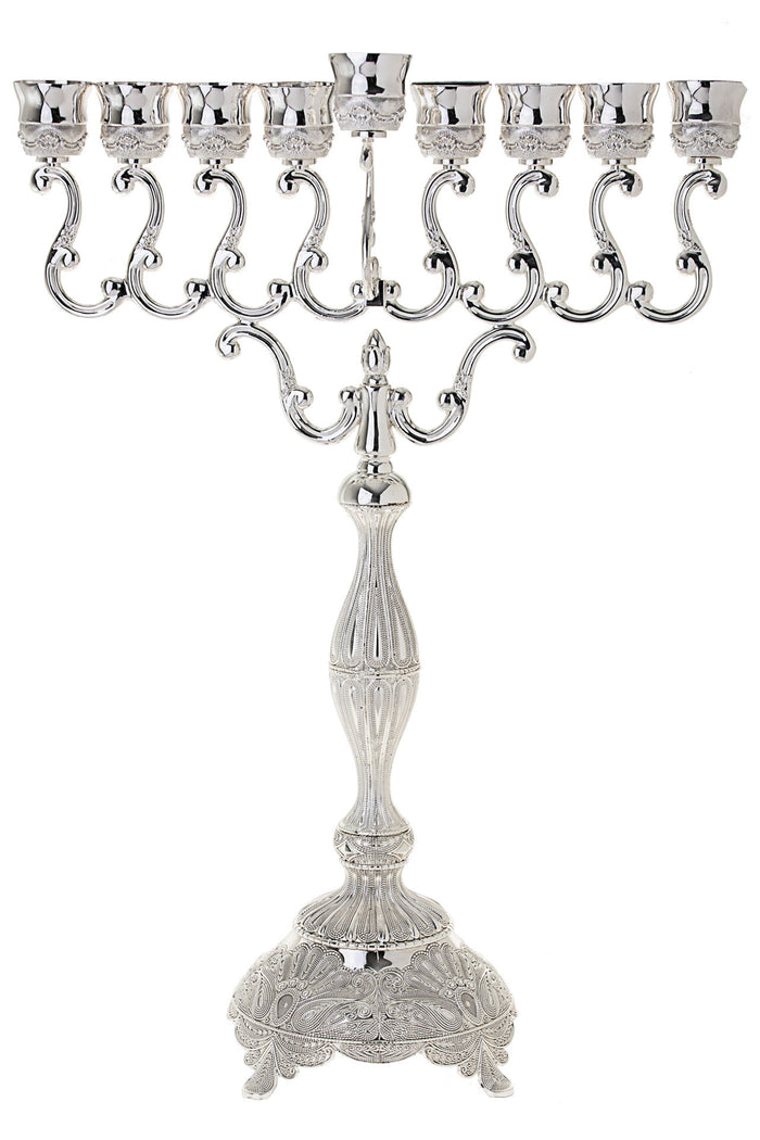Silver Plated Menorah | Judaica Square Lakewood