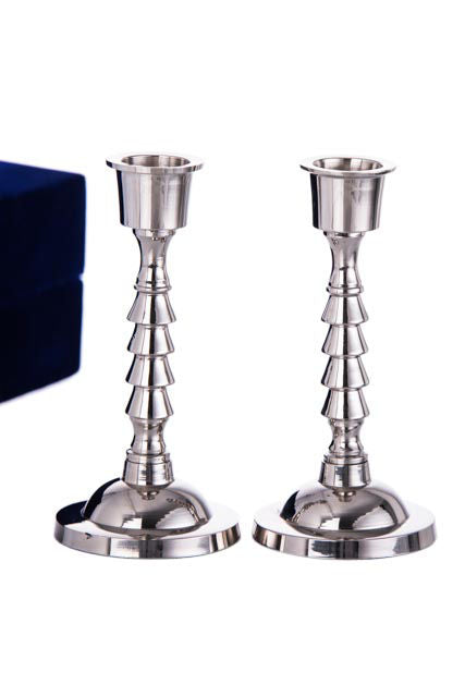 Candlestick Stainless steel | Judaica Square Lakewood