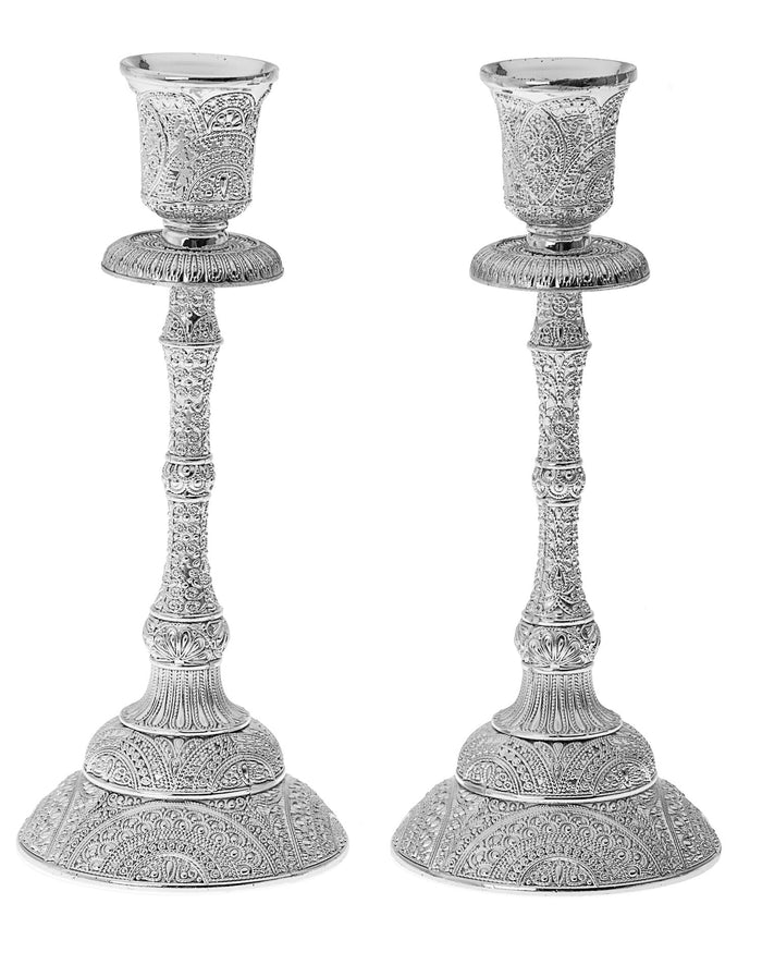 Crystal & silver plated candle stick Candlesticks | Judaica Square Lakewood