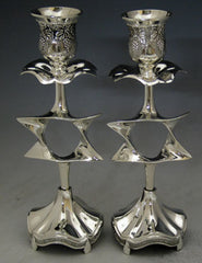 Crystal & Silver Plated Candlestick Star of David