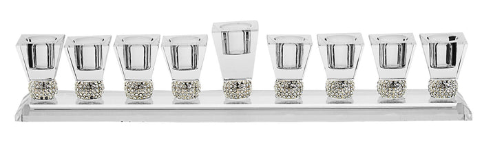 Crystal Menorah with Stones | Judaica Square Lakewood