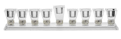 #180 Crystal Menorah with Stones