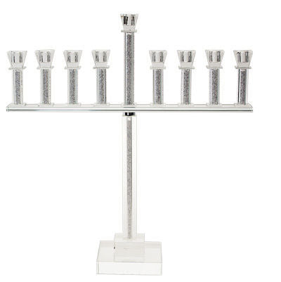Menorah Crystal with Stones | Judaica Square Lakewood