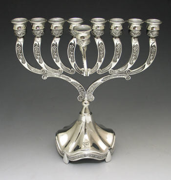 Silver Plated Menorah | Judaica Square Lakewood