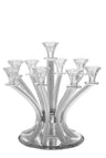 15-inch crystal nine-light candelabra with crushed-stone arms, front view