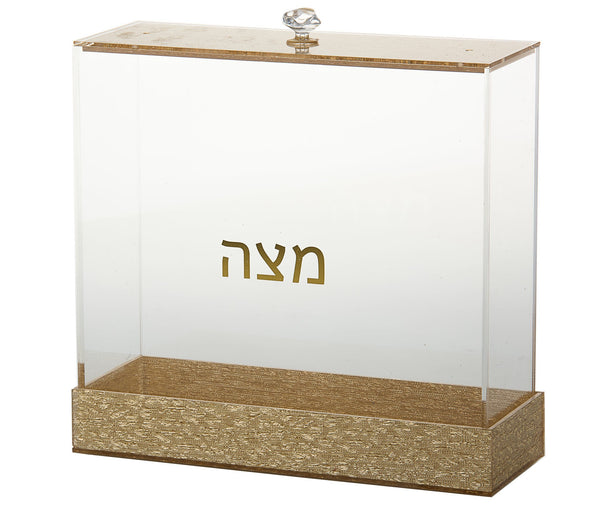 Matzah holder Lucite Gold | Judaica Square Lakewood