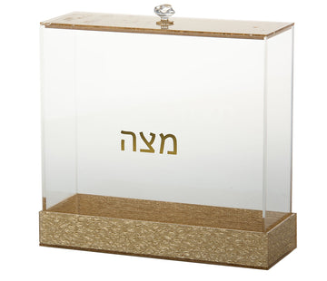 Matzah holder Lucite Gold | Judaica Square Lakewood