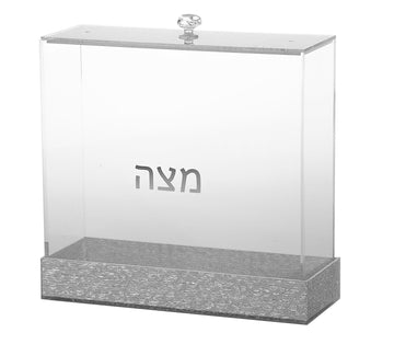 Matzah Holder Silver Lucite | Judaica Square Lakewood