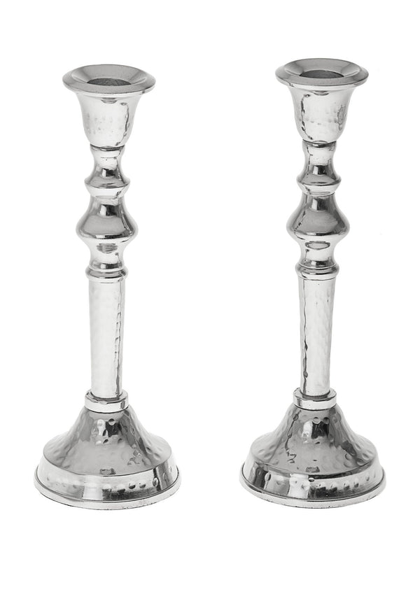 Stainless Steel Candle Stick Hammered Candlesticks | Judaica Square Lakewood