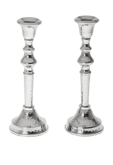 Stainless Steel Candle Stick Hammered Candlesticks | Judaica Square Lakewood