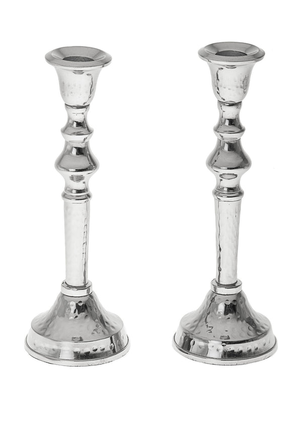 Stainless Steel Candle Stick Hammered Candlesticks | Judaica Square Lakewood