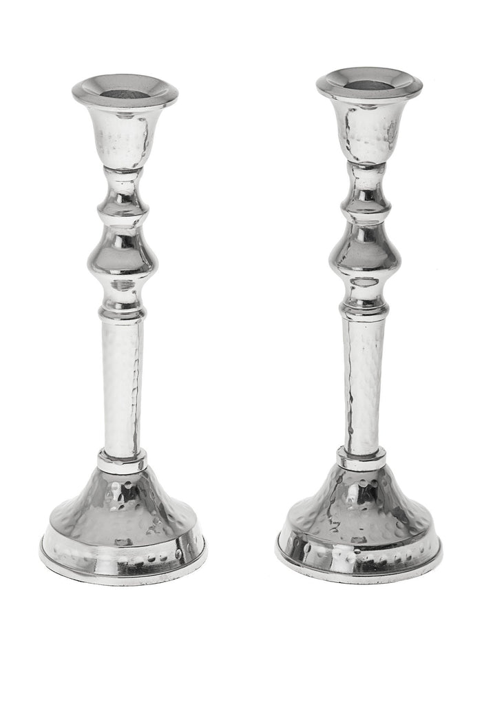 Stainless Steel Candle Stick Hammered Candlesticks | Judaica Square Lakewood