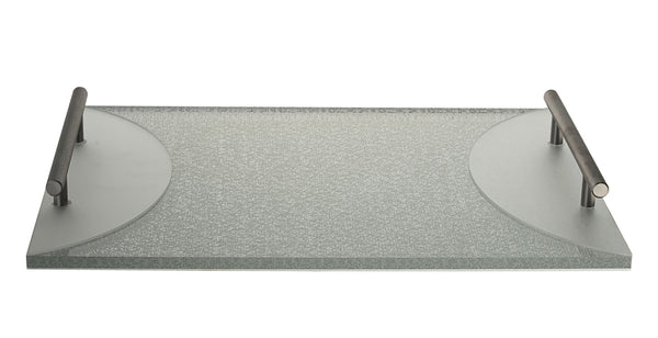 Challah Board Lucite Silver with handle | Judaica Square Lakewood