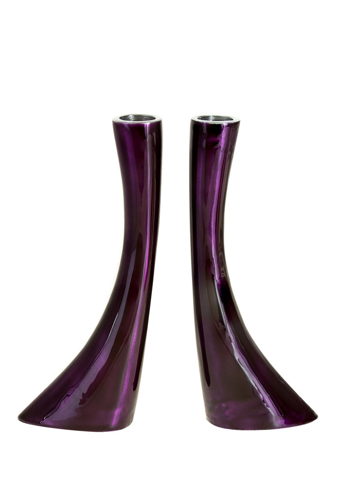 Candle Stick Enamel Purple Candlesticks | Judaica Square Lakewood