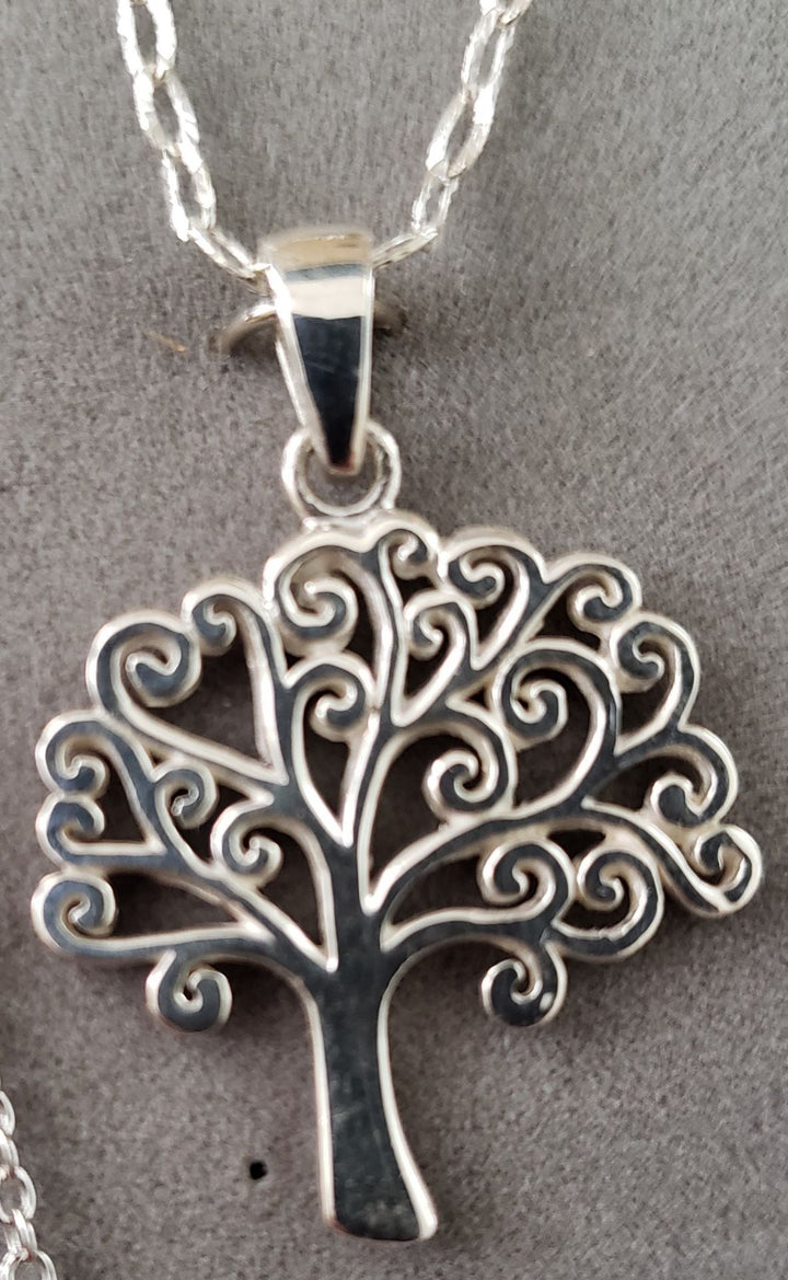 High Polished Tree of Life Sterling Silver Pendant