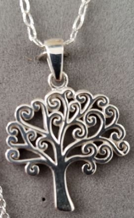 S677 High Polished Tree of Life Sterling Silver