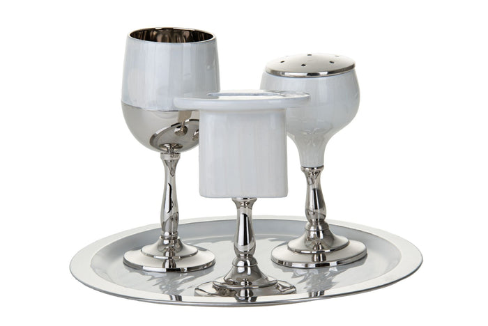 Havdallah Set Enamel White | Judaica Square Lakewood