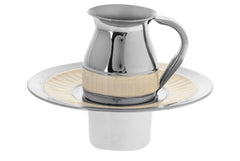 7018-W Large  Mayim Achronim Stainless Steel  with white enamel