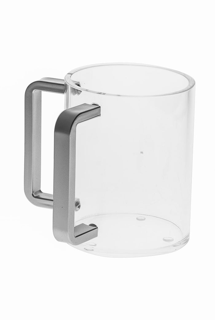 Wash Cup Lucite with Silver Matt Handles | Judaica Square Lakewood