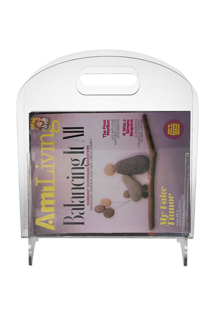 Magazine Stand Lucite Clear | Judaica Square Lakewood