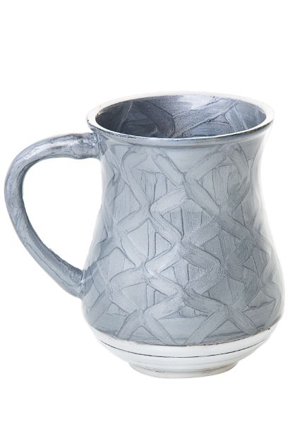 Wash Cup Silver Enamel — alternate view | Judaica Square Lakewood