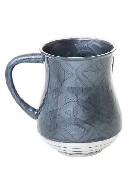 Wash Cup Grey Enamel — alternate view | Judaica Square Lakewood