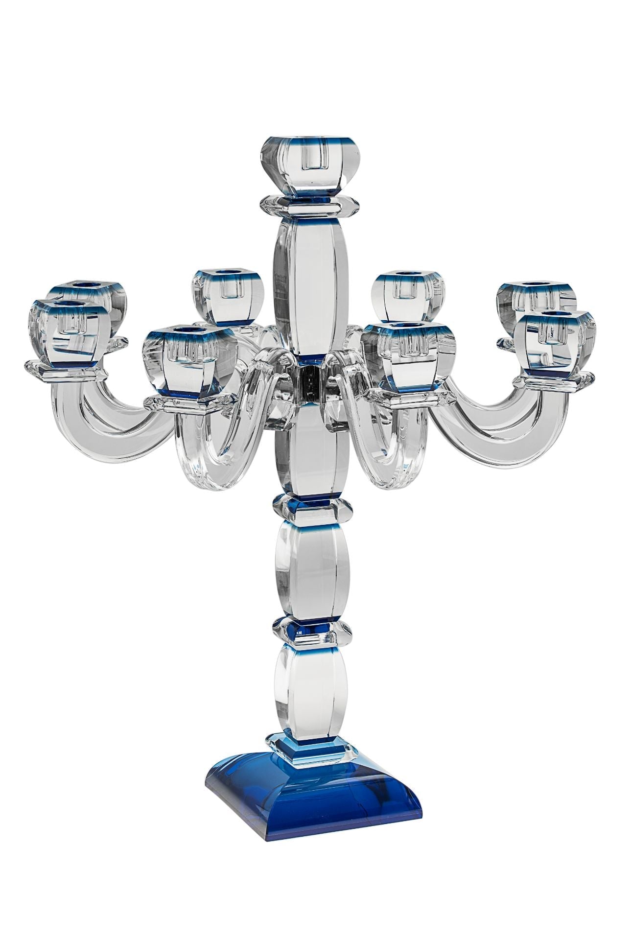 Candelabra Crystal with blue accent | Judaica Square Lakewood