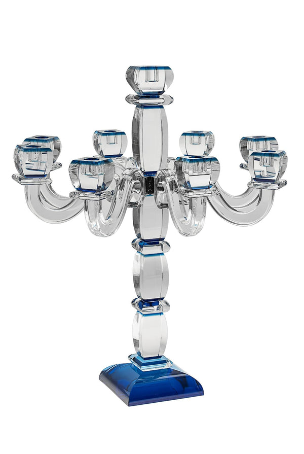 Candelabra Crystal with blue accent | Judaica Square Lakewood