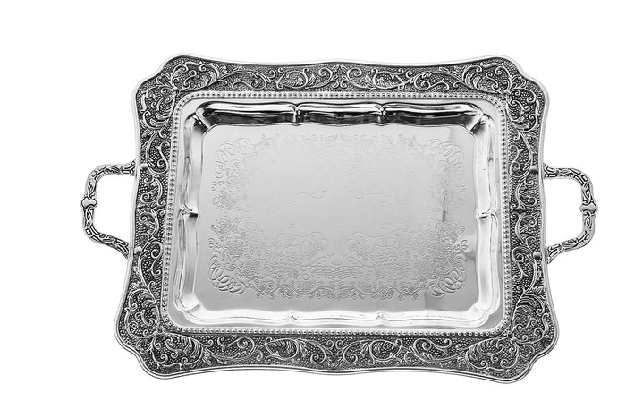 Silver Plated Tray Small | Judaica Square Lakewood
